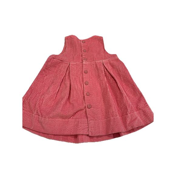 Vintage Hartstrings Pink Corduroy Jumper Dress Sz 12mo Cottage Core Cotton - Picture 4 of 5